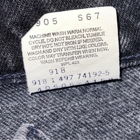 Levi's 505 ORANGE TAB 90s VINTAGE BLACK STRAIGHT LEG JEANS 31/28" - Picture 8 of 8